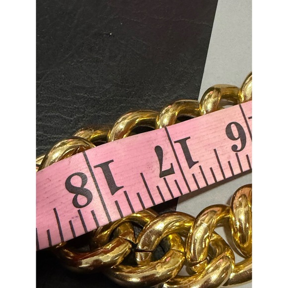Chunky Curb Chain Necklace Women Gold Tone Bold Statement Link Heavy 36" - Picture 9 of 14